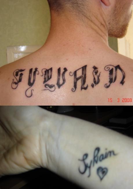 tatouage nom en gothique