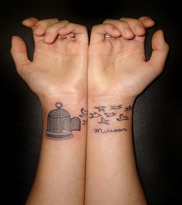 tatouage oiseau cage