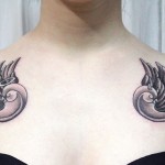 tatouage oiseau noir et blanc