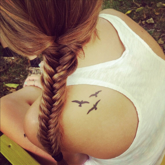 tatouage oiseau ombre