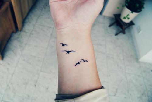 tatouage oiseau ombre