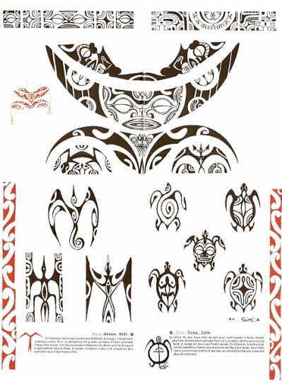 tatouage oiseau polynésien