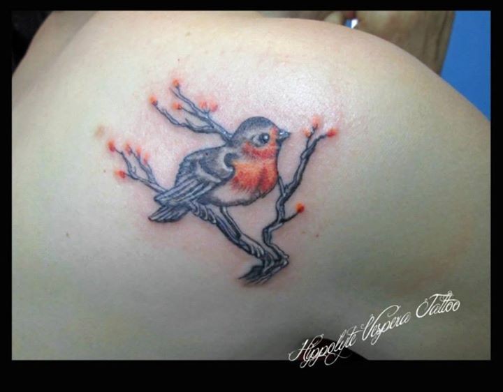 tatouage oiseau rouge gorge