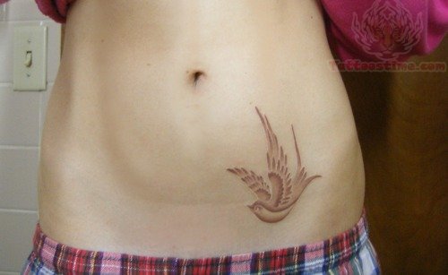 tatouage oiseau ventre