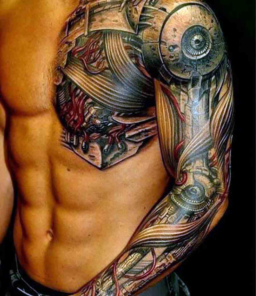 tatouage pectoraux dos