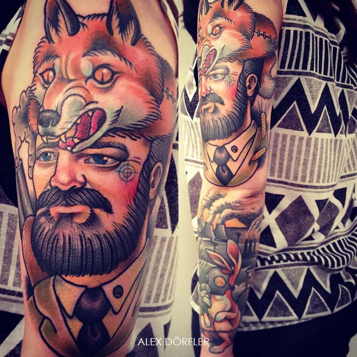 tatouage pectoraux old school