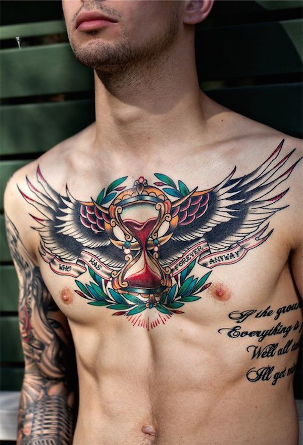 tatouage pectoraux taureau