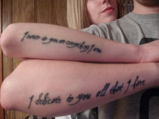 tatouage phrase amour francais