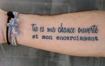 tatouage phrase d'amour en francais