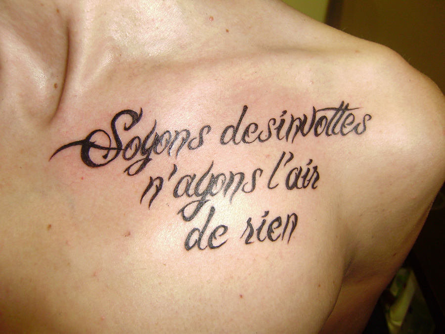 tatouage phrase francais homme