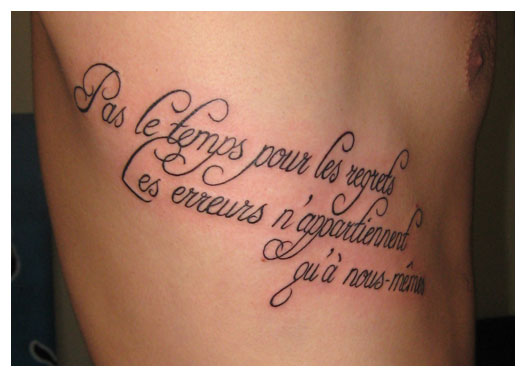 tatouage phrase francais homme