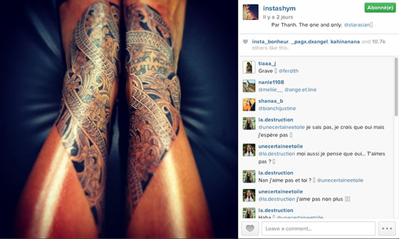 tatouage pied shy'm