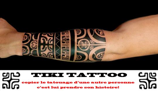 tatouage polynésien avant bras bracelet