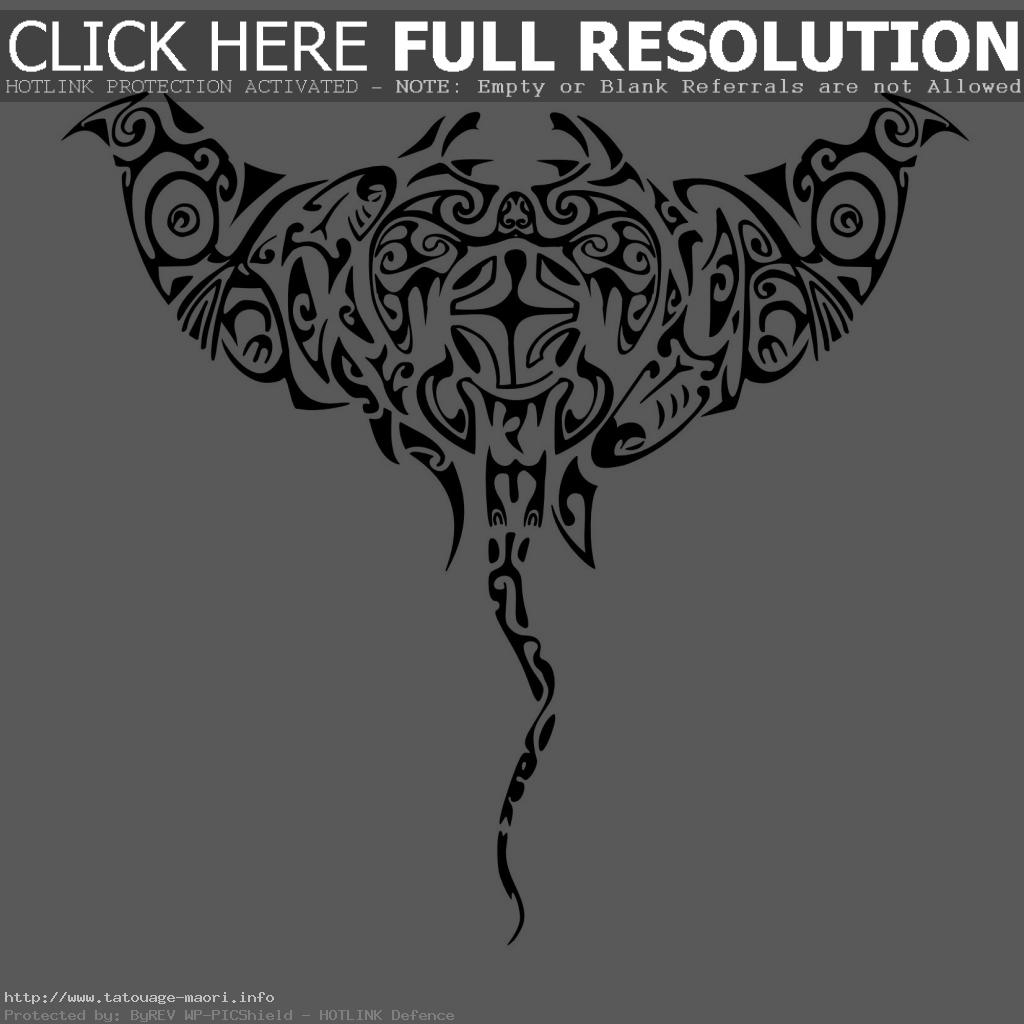 tatouage polynésien raie manta