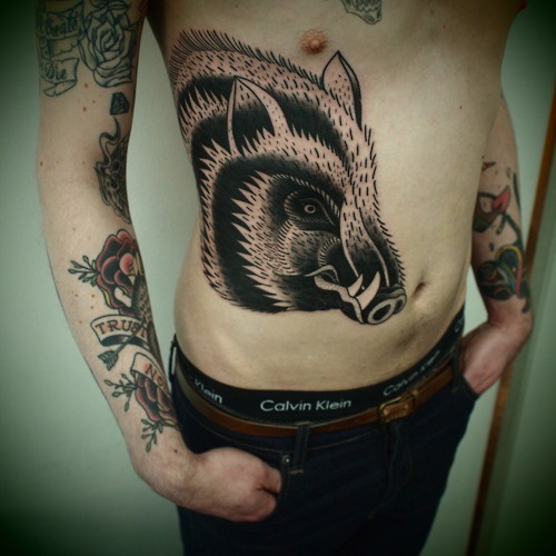 tatouage sanglier celtique
