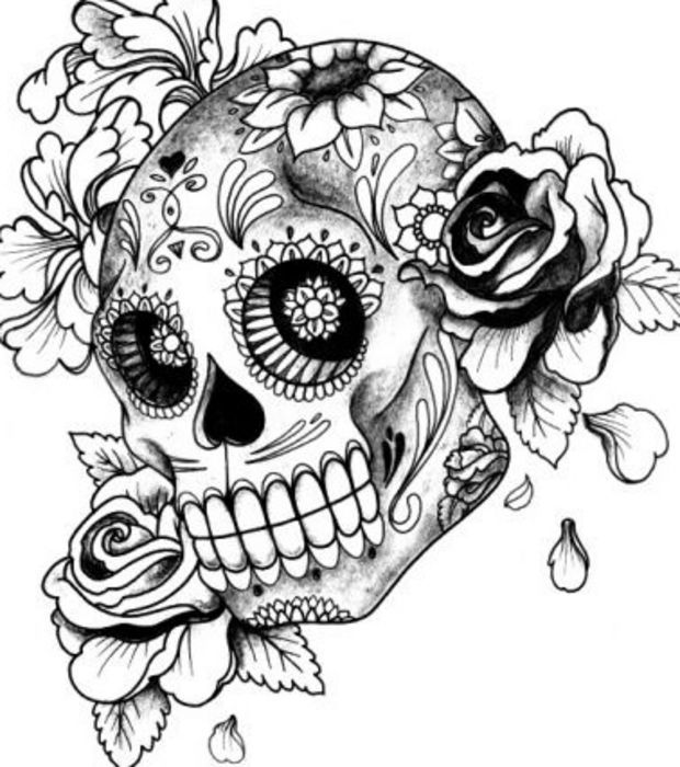 tatouage tête de mort gothique