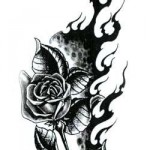 tatouage tribal avec une rose