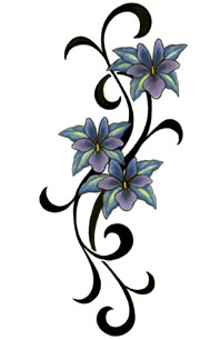 tatouage tribal et fleur