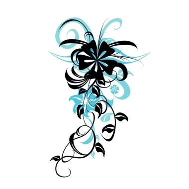 tatouage tribal et fleur