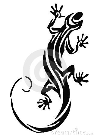 tatouage tribal lezard