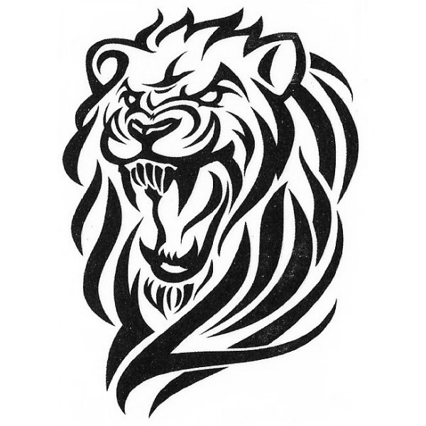 tatouage tribal lion