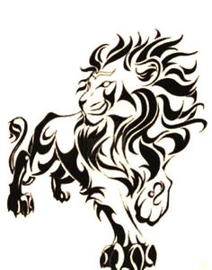tatouage tribal lion