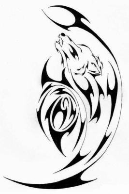 tatouage tribal loup