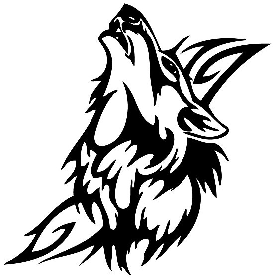 tatouage tribal loup