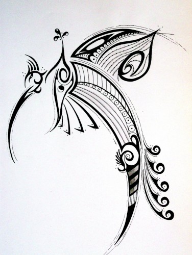 tatouage tribal oiseau