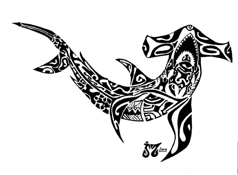 tatouage tribal requin