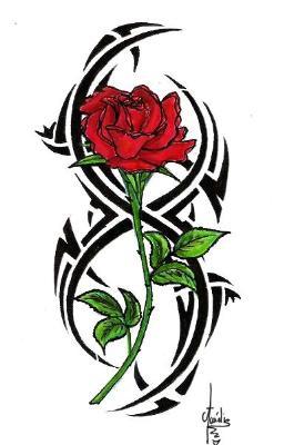 tatouage tribal rose