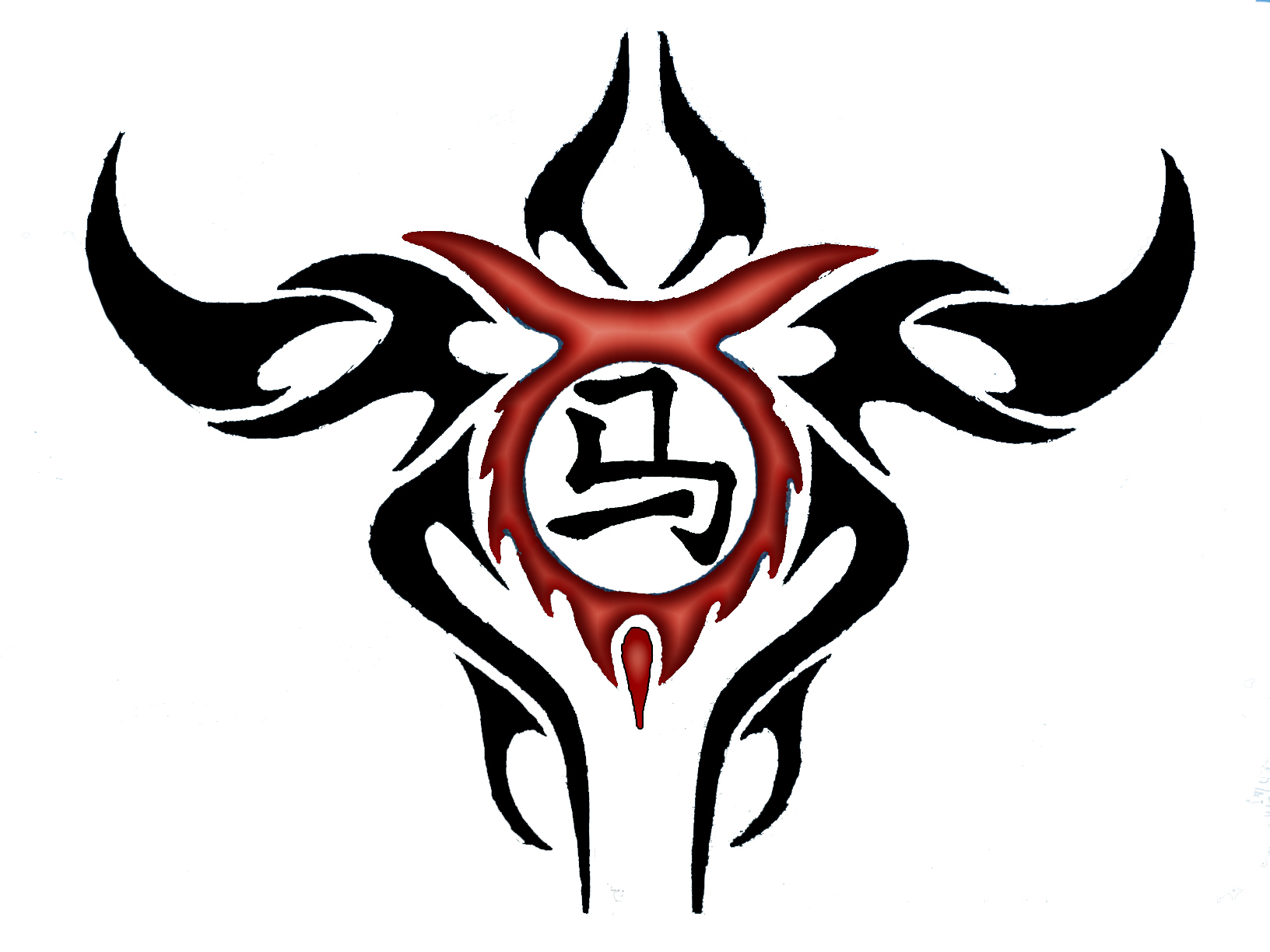 tatouage tribal taureau