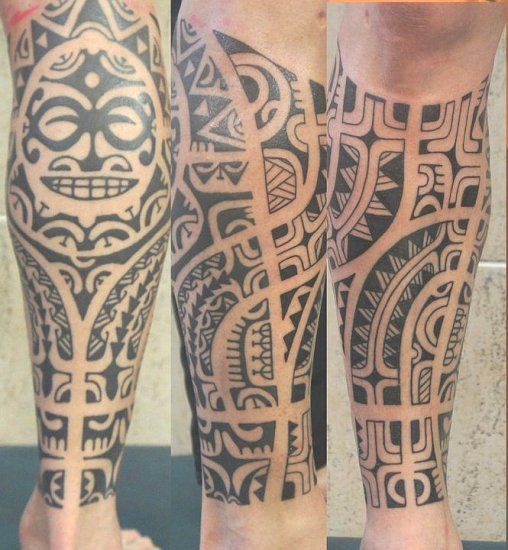 Tatouage tribal tibia