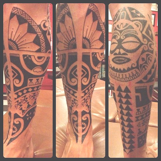 tatouage tribal tibia