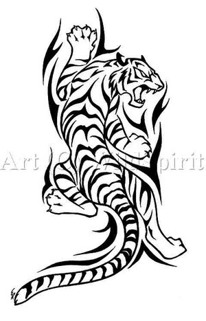 tatouage tribal tigre