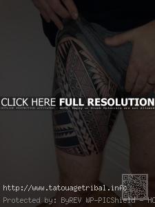 tatouage tribal tour cuisse homme
