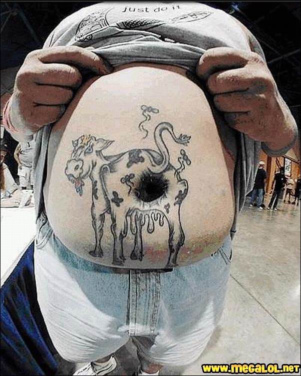 tatouage vache ventre