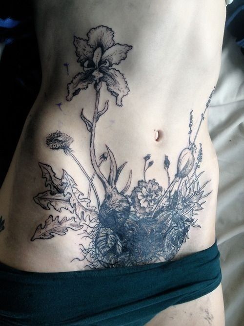 tatouage ventre rond
