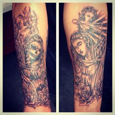 tatouage vierge avant bras