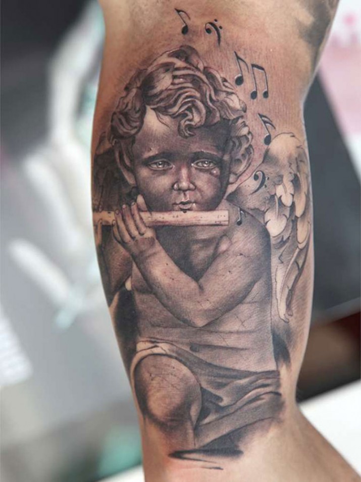 tatouage visage ange et démon