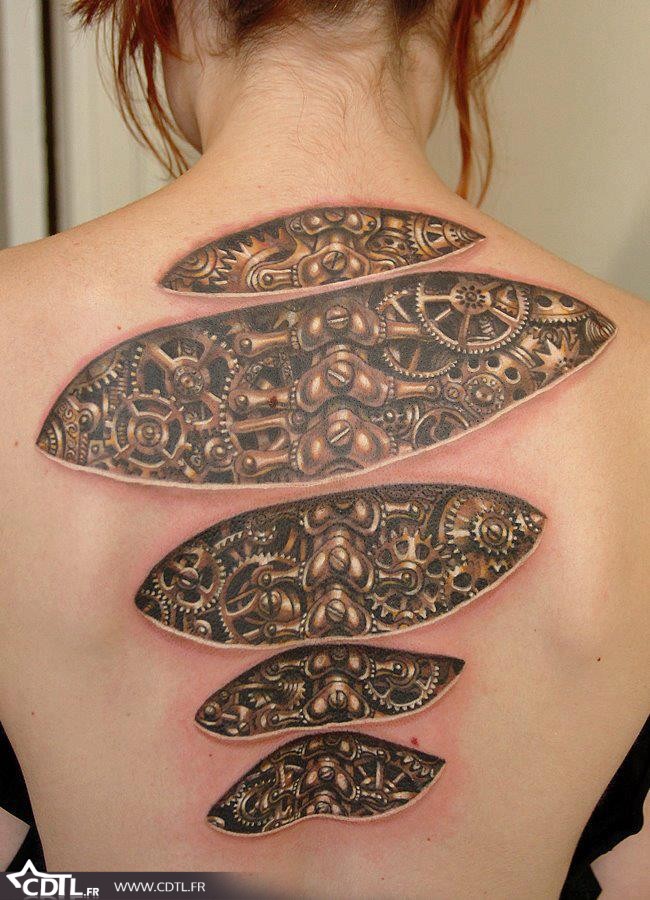 tattoo biomecanique dos