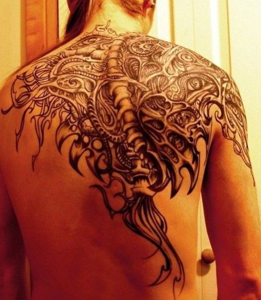 tattoo biomecanique dos
